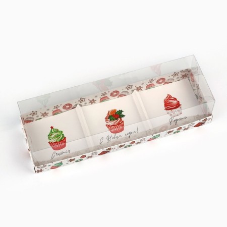 Box for Musser cakes “Happy New Year”, sweets, 27 x 8.6 x 6.5 cm, New Year-2