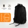 Young backpack from textiles with a zipper, 4 pockets, black/orange color