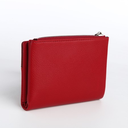 Women's wallet on a magnet, burgundy color-1
