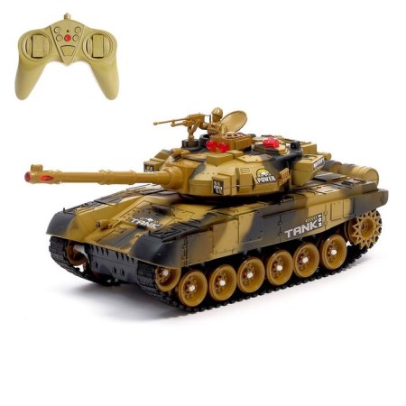 The radio -controlled “defender”, with a battery, light and sound effects, brown color
