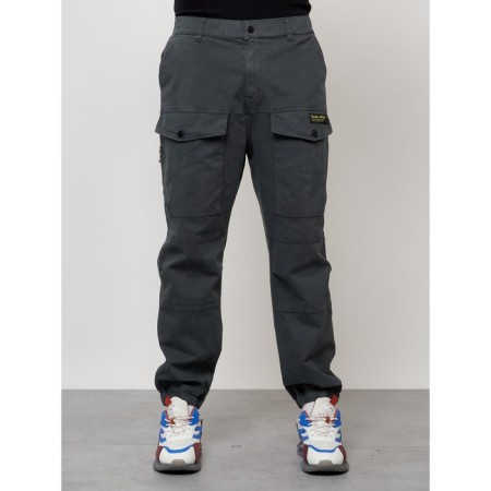 Cargo jeans men, size 52, dark gray color-4