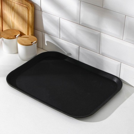 Runned tray, 41 × 31 cm, black color-1