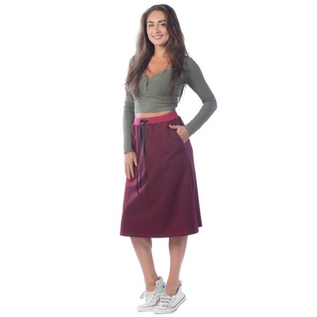 Female skirt, size 44, burgundy color-2