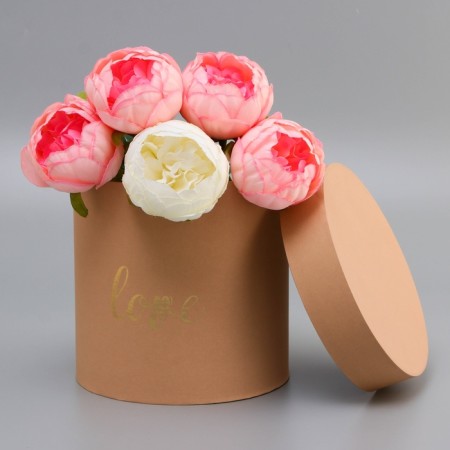 Round Box with embossing "love" coffee with milk 18*18*18cm