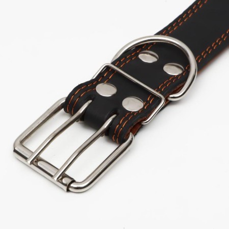 The collar is two-layer leather, 85 x 4.5 cm, Osh 50-70 cm, black-3