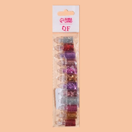 Sparkles for the decor "pink mood", a set of 12 bottles, large/small, colorful-2