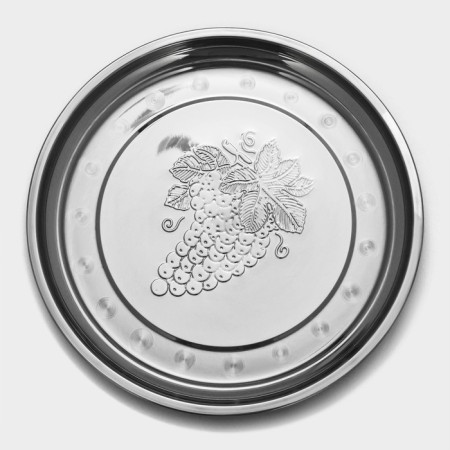 Stainless steel tray “Grape Vine”, 30 × 2 cm-1