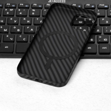 Hoco Case for iPhone 14, Kevlar Texture, Magsafe support, Black-4