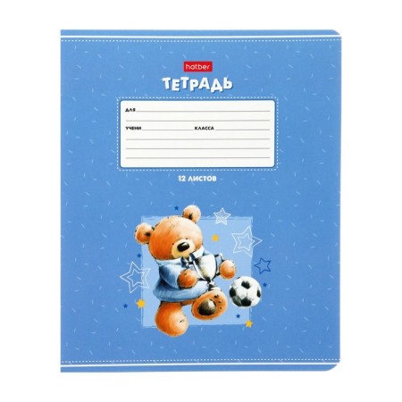 Notebook 12 sheets in a cage on a clip "Funny Bear", mix-5