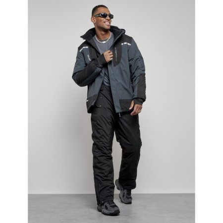 Male winter ski costume, size 52, dark gray color-14