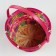 Wicker basket, d18 x 11 x 24 cm, pink, bamboo