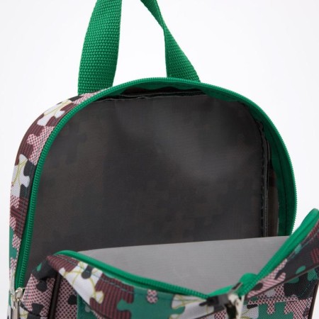 Baby backpack on lightning, external pocket, green color-5