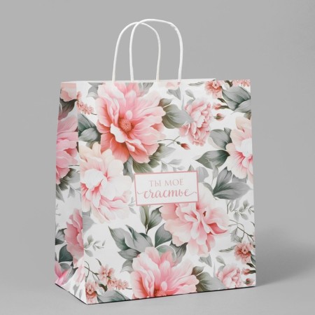 Package gift craft, packaging, “my happiness”, flowers, 32 x 28 x 15 cm-1