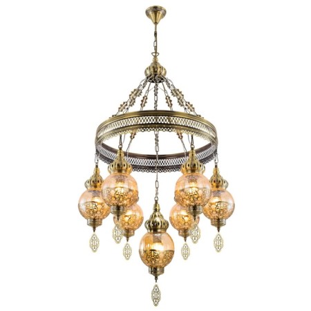 Suspended chandelier Citilux "Cairo" CL419163, 56x56x100 cm, 7x75W, e27, brown color