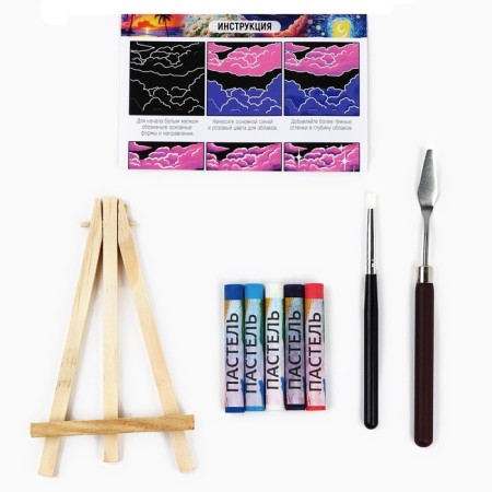 Pastel drawing with a canvas on the subframe "Night", a set for creativity-5