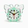Clock - a boiler room "butterfly", discrete move, dial 5.5 cm, 9 x 8 cm, green