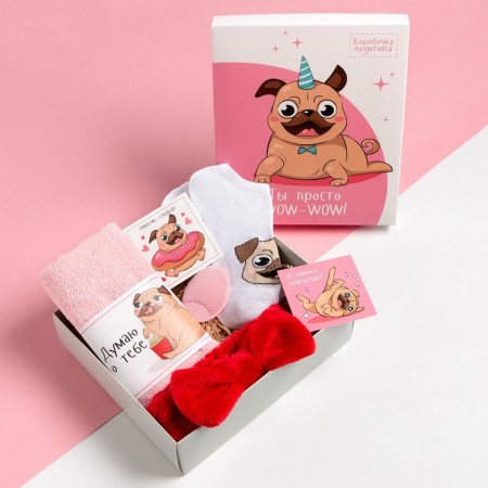 Set gift Ethel "You are just Wow", a towel 30x60 cm and accessories.