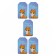A set of nameplate "cats with wishes" 4 species, 20 pieces, 5 x 8 cm