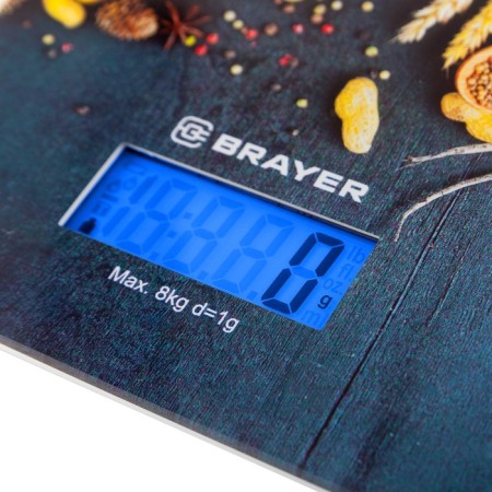 Brayer 1801br kitchen scales, weight up to 8 kg, 20x14.5cm-2