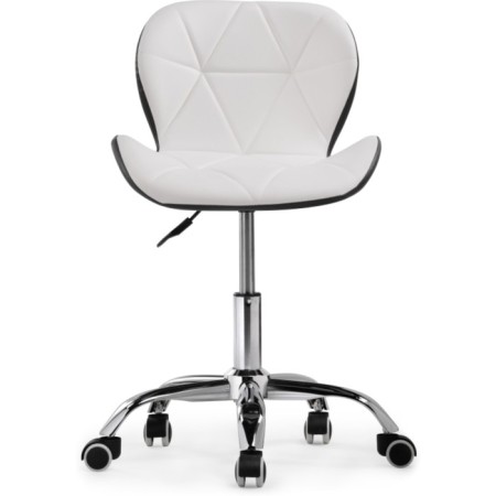 Computer chair Trizor Metal/Eco -leather, Chrome/Black/White 53x53x69 cm-2