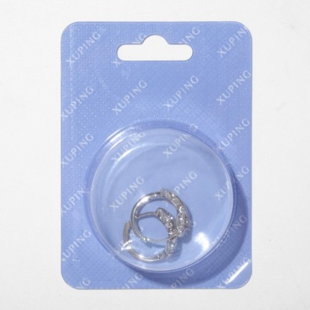 Hooping earrings Xuping Infinity, white color in silver-1