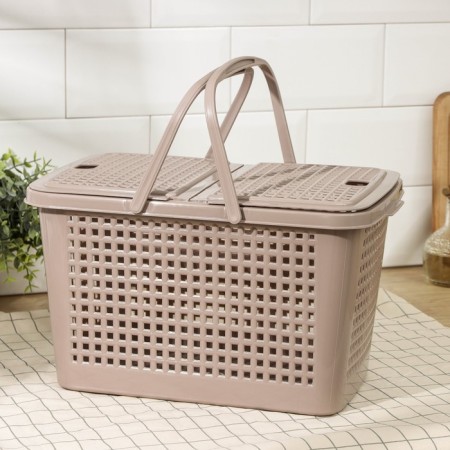 Picnic basket "mini", brown color-4