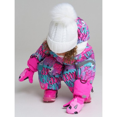 Children's Knitted set for girls: hat and snood, size 46, light gray color-3
