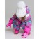 Children's Knitted set for girls: hat and snood, size 46, light gray color