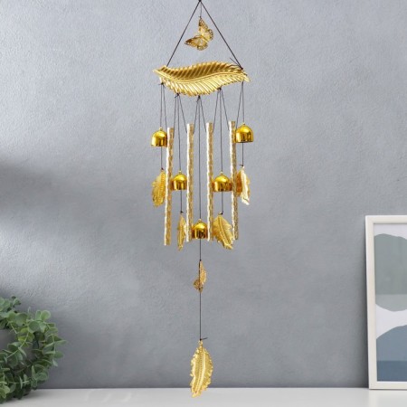 Wind Music Metal "leaves and butterflies" 5 bells 65x17 cm