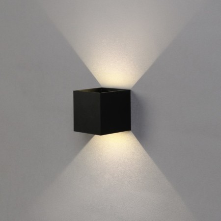 Facade lamp "Cube", FSD-062, 6 W, 4000K, Regulation. Ray, IP65, 220 V, plastic, black 100842-1