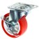 Furniture wheel, d = 75 mm, on the site, with a latch, red