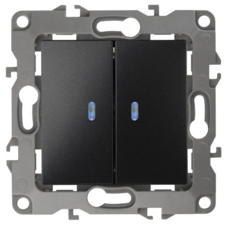 Double switch with backlight, 10AX-250V, IP20, era12, anthracite