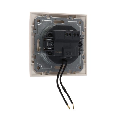 Tot Elegant switch, 10 a, 1 cl., With backlight, hidden, beige-3