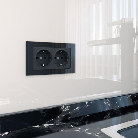 Frame for a double outlet WL01-FRAME-01-DBL, black color-1