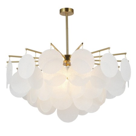 Crystal chandelier Gerhort G21081/8Cop+WT, 8x60W, E14, 78x85x85 cm, white color