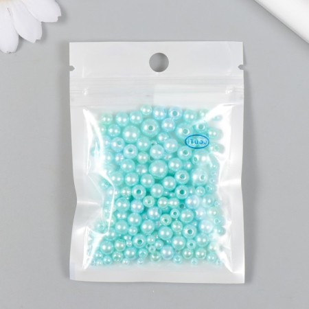 Beads for creativity plastic "Round. Mint" d = 3-8 mm, set 10 grams-2