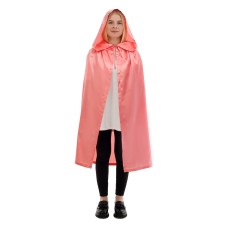 Carnival cloak, satin, coral length 85cm
