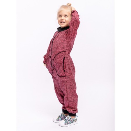Flisen children's overalls, height 110 cm, color pink melange-1