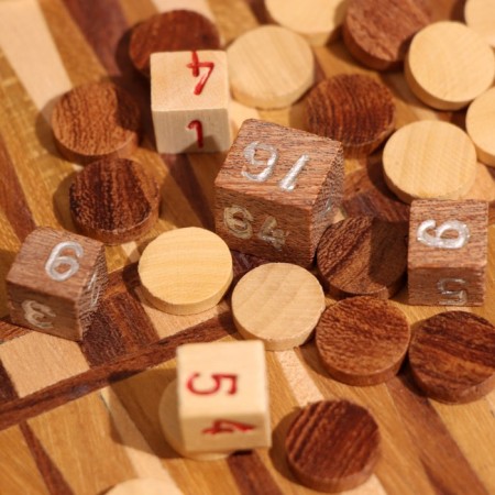 Board game 2V1 (chess + backgammon) 15.5x15x5 cm, tree shisham-8
