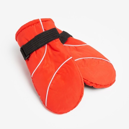 Mittens of winter children's minku, color red, rr 16 (18 cm)