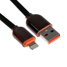 Lightning cable - USB, 6 A, PVC braid, 1 meter, black