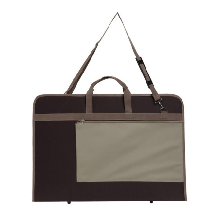 Folder for drawings and drawings A2, 640 x 450 x 30 mm, with handles, textile, estado, with pocket, brown/beige-1