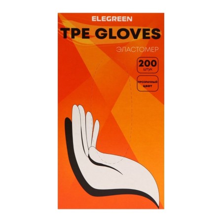 Disposable gloves Elegreen tp transparent, 100 pairs, size m-1