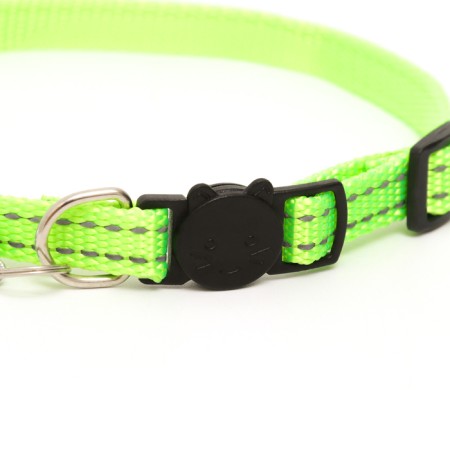 Fitty-cutting collar, with a silver bell, 19-32 x 1 cm, green-1