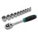 Set of end heads Stels 14126, 3/8 ", CRV, 7 - 22 mm, with rattle, 11 pcs.