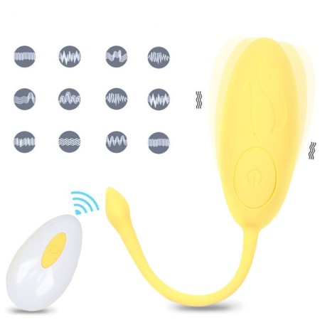 Vibroyaite Okopka, 7 x 3.5 cm, 10 modes, PDU, silicone, yellow