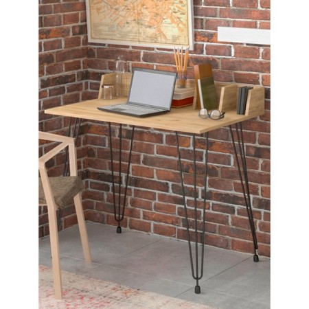 Written table Liverpool 90x50x75 cm, oak craf gold, black