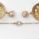 Set 2 objects: earrings, pendant "Eye", blue-white color in gold, 48 cm