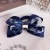 Hair elastic band "Schoolgirl" Bang strips, 8 cm, blue-white