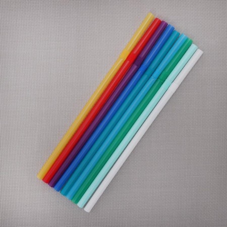 Disposable tubes for drinks of the share, 24 cm, d = 8 mm, 100 pcs, with corrugation, color mix-2